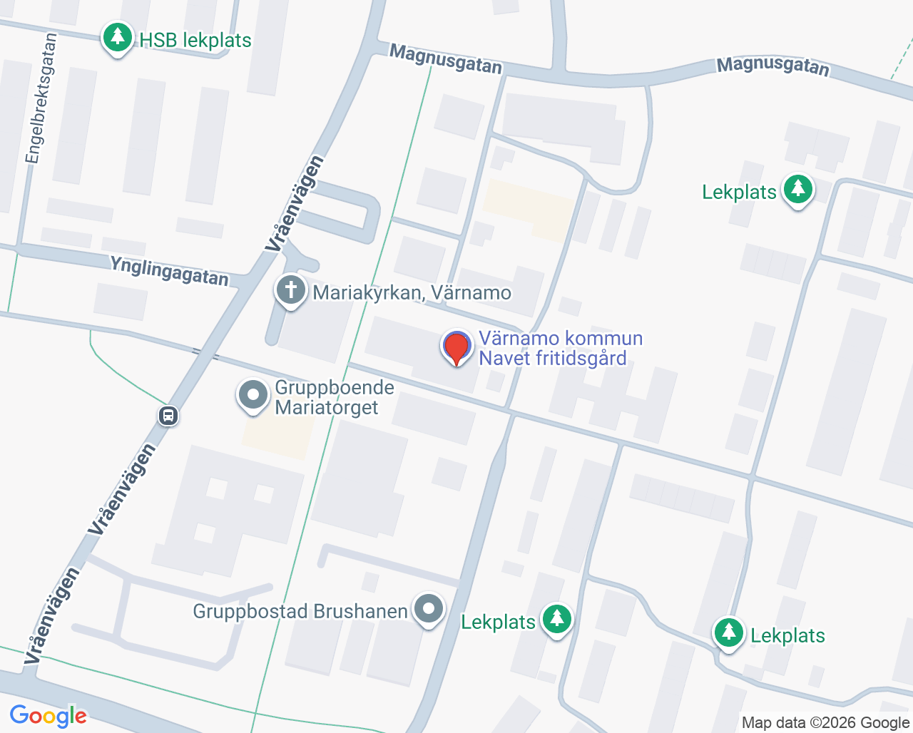 Karta till Vråen Folktandvård Värnamo