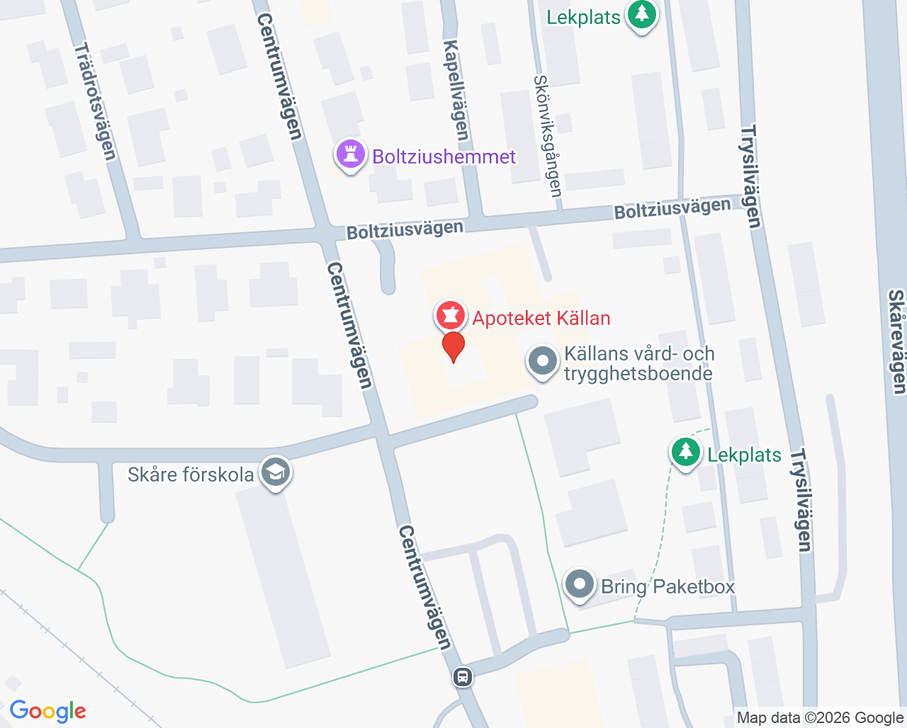Karta till Provtagning vårdcentralen Skåre Karlstad
