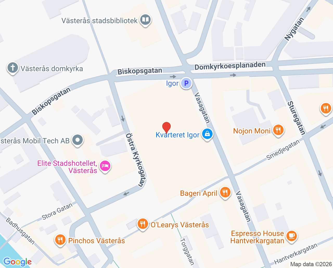 Karta till Synsam Västerås Igor