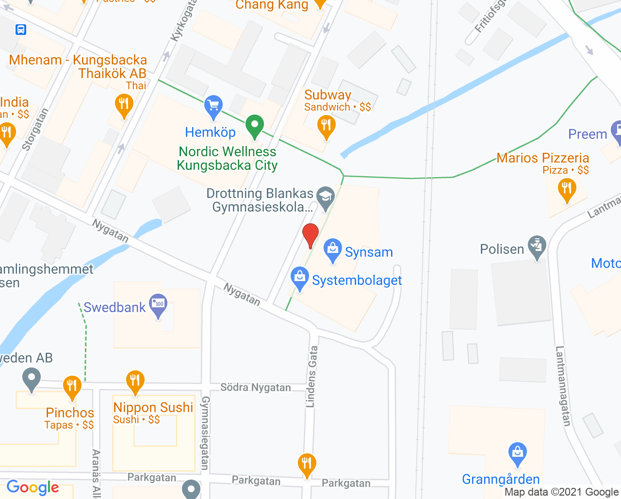 Karta till Synsam Kungsbacka Lindens Torg