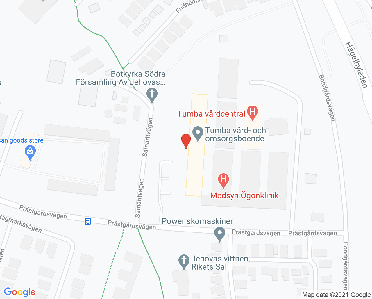 Karta till Folktandvården Tumba, Botkyrka