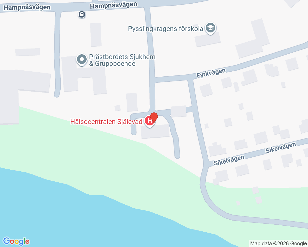 Karta till Hälsocentralen Själevad