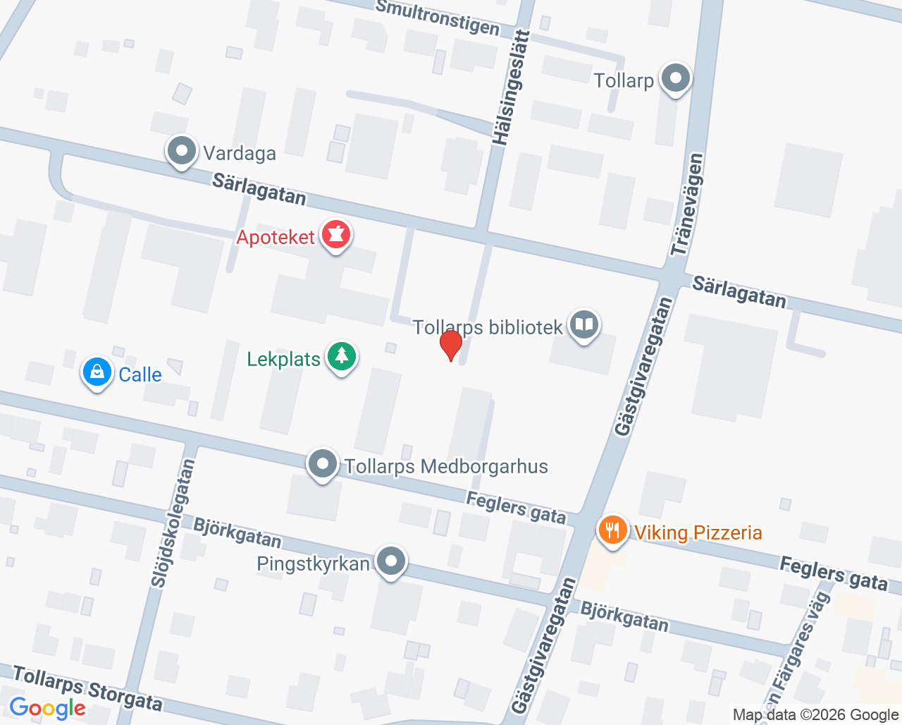 Karta till Vårdcentralen Tollarp