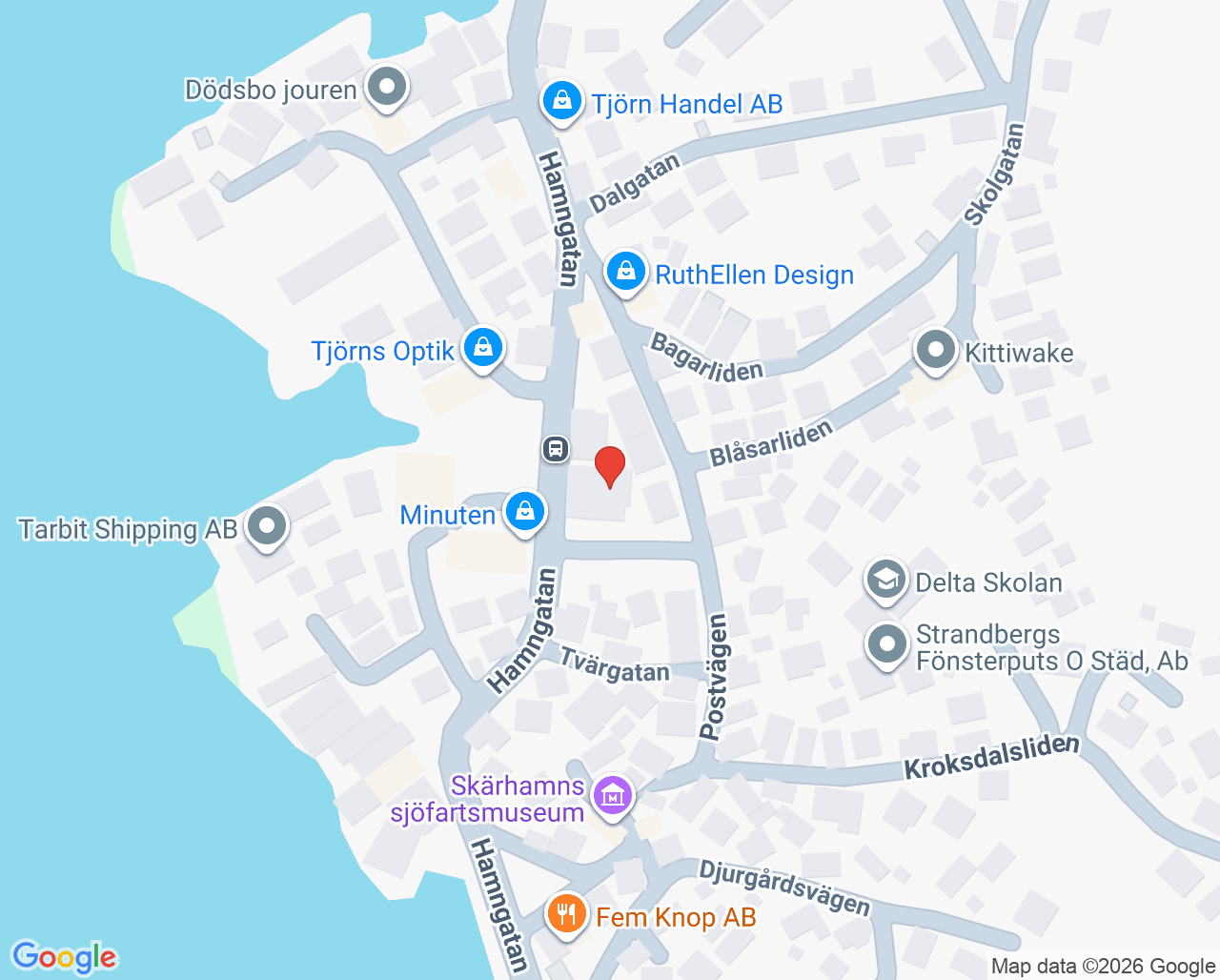 Karta till Närhälsan Tjörn barnavårdscentral - Skärhamn, Skärhamn