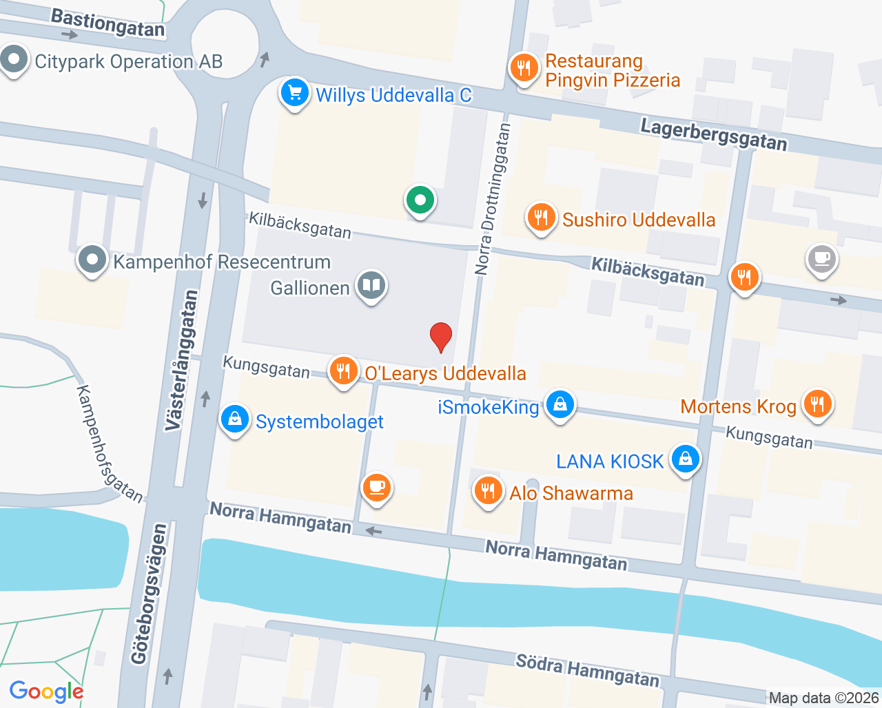 Karta till Folktandvården Akuttandvård helg Uddevalla, Uddevalla