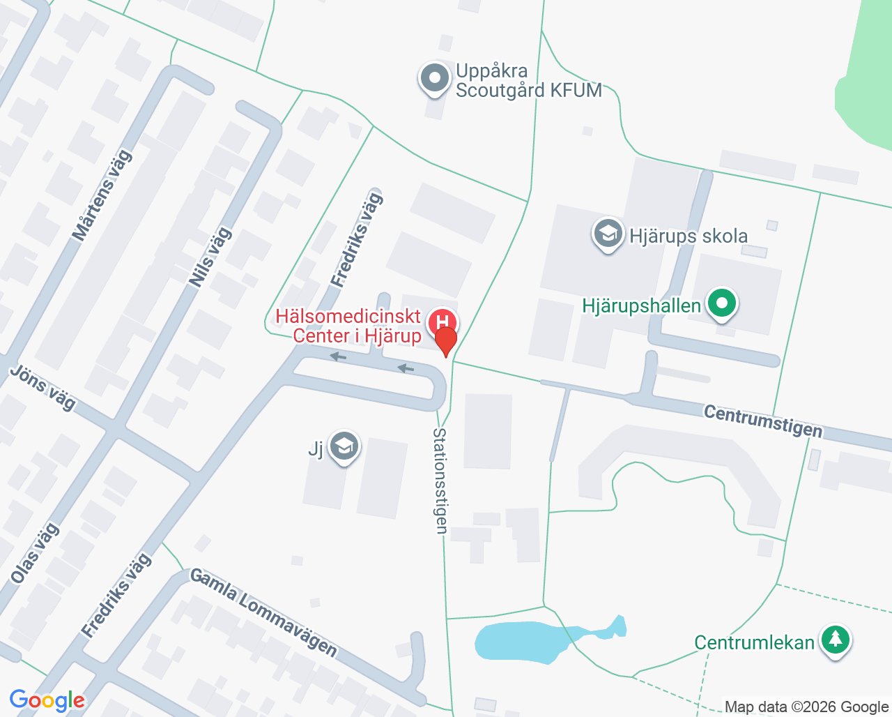 Karta till Hälsomedicinskt Center i Hjärup
