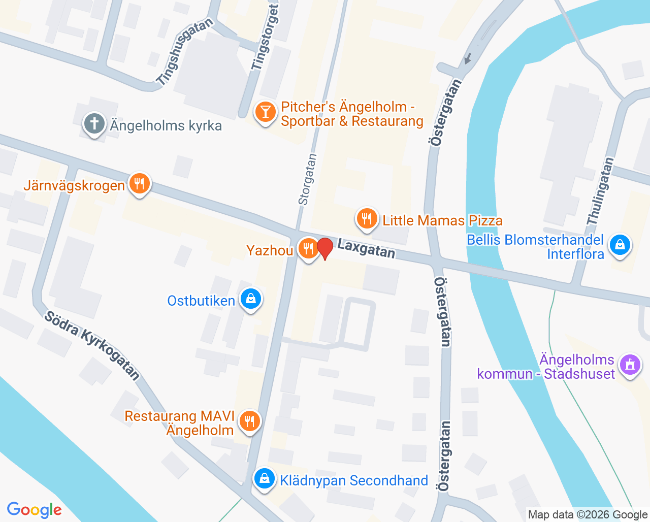 Karta till Ungdomsmottagningen Ängelholm