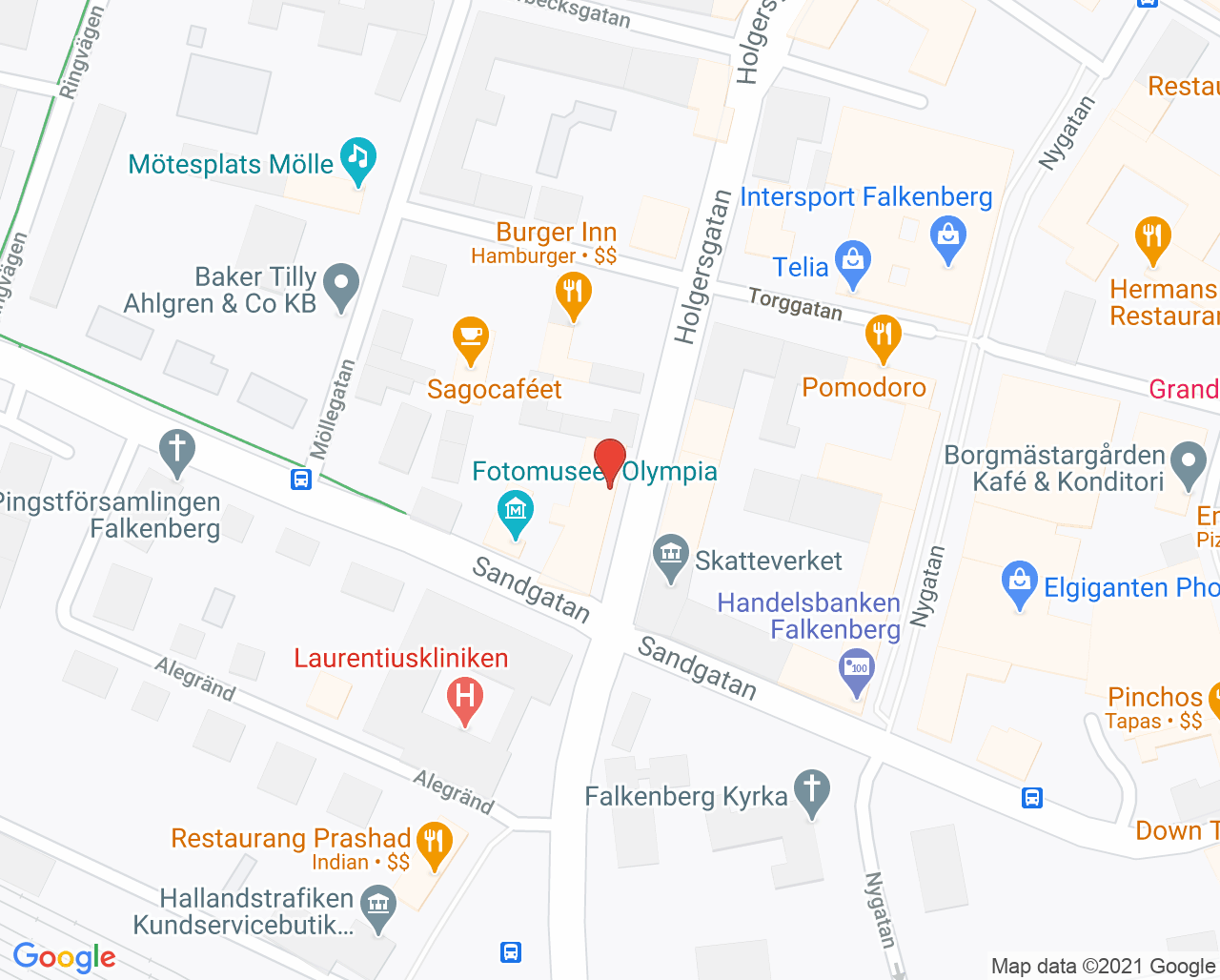 Karta till Tandläkare Olov Nyström, Falkenberg