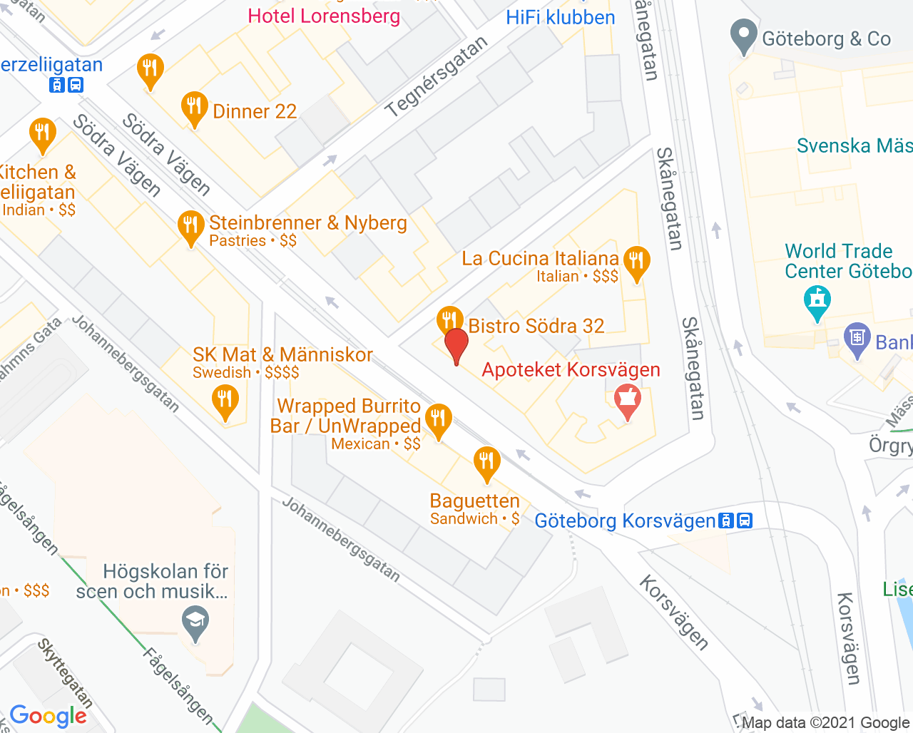 Karta till Tehila Fischer Medical center AB, Göteborg