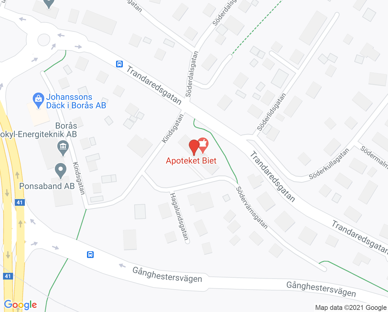 Karta till Rehab Direkt, Borås