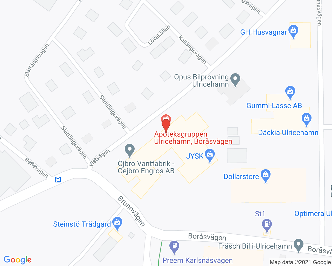 Karta till HälsoBrunnen Rehab, Ulricehamn