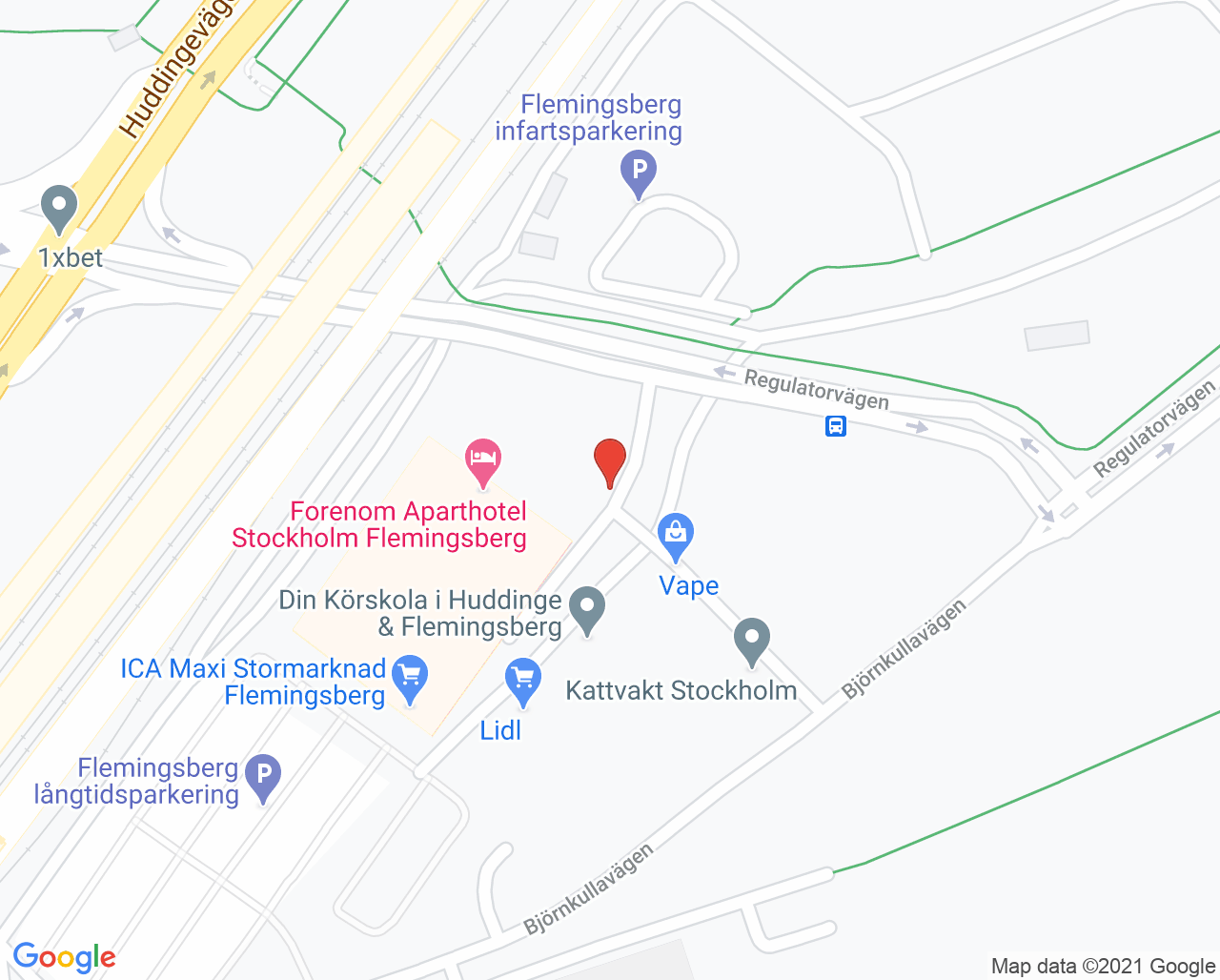 Karta till Medfit Rehab Flemingsberg