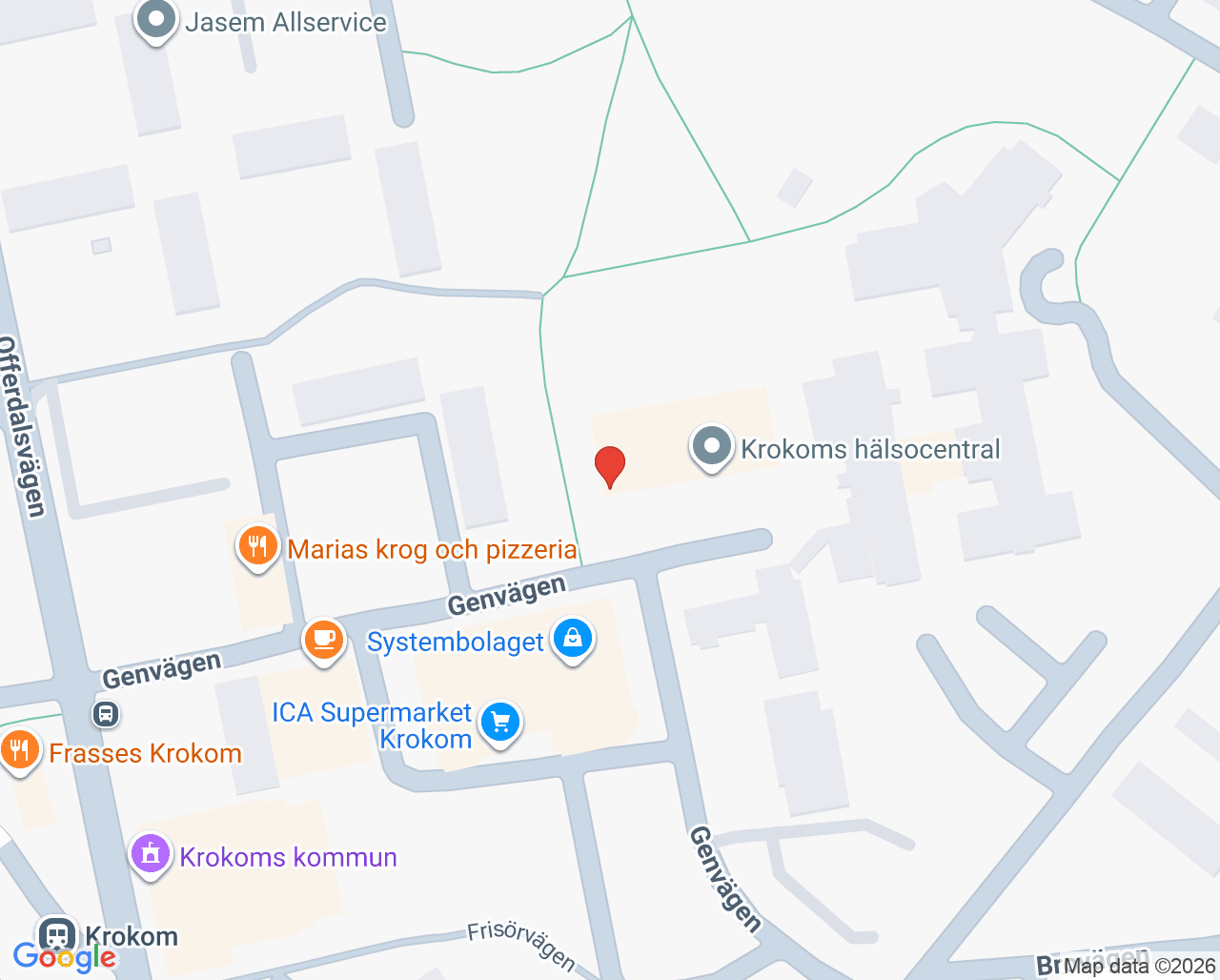 Karta till Folktandvården Krokom