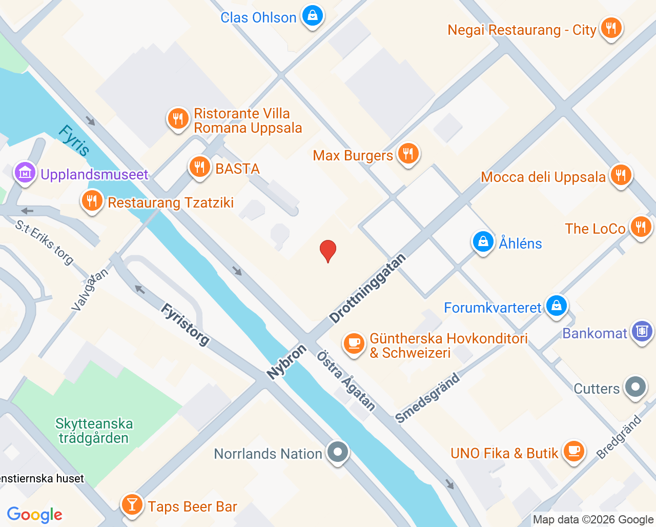 Karta till DR SMILE Uppsala Drottninggatan Nybron