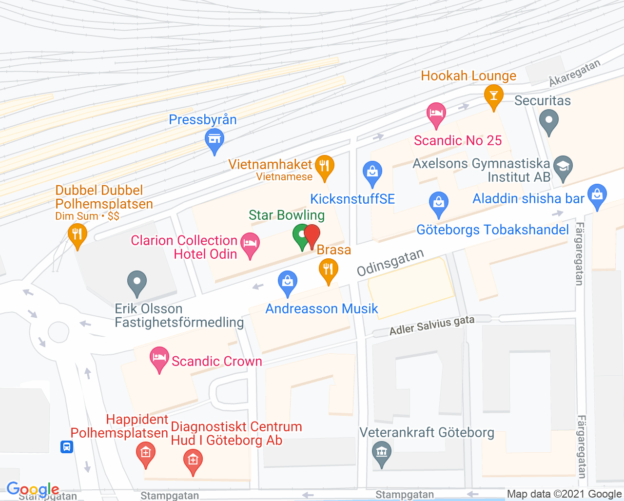 Karta till Göteborg Kvinnoklinik