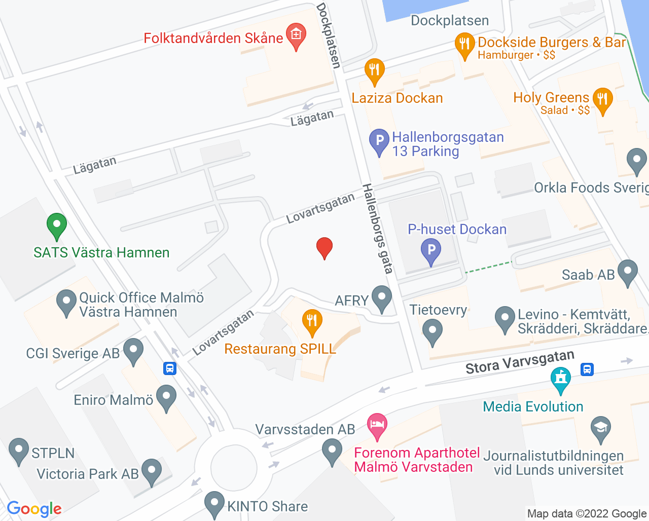 Karta till Smood Västra Hamnen