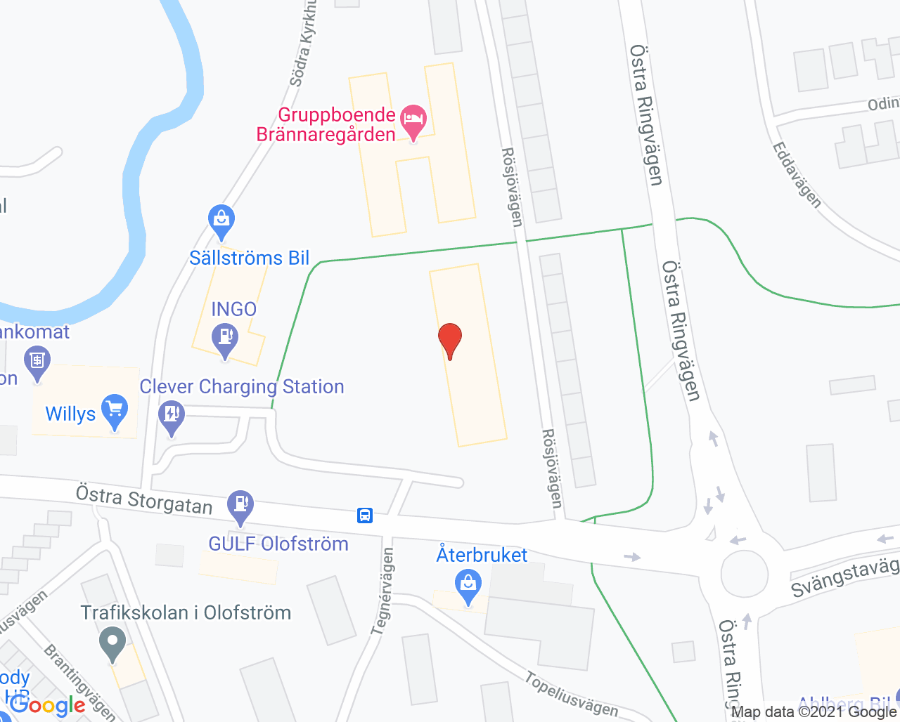 Karta till Barnmorskemottagning Olofström