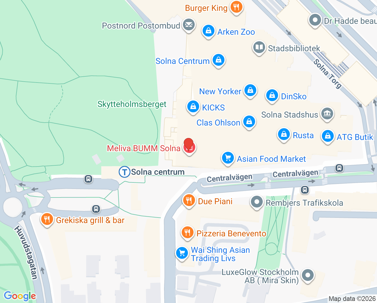 Karta till Vital Solna Centrum