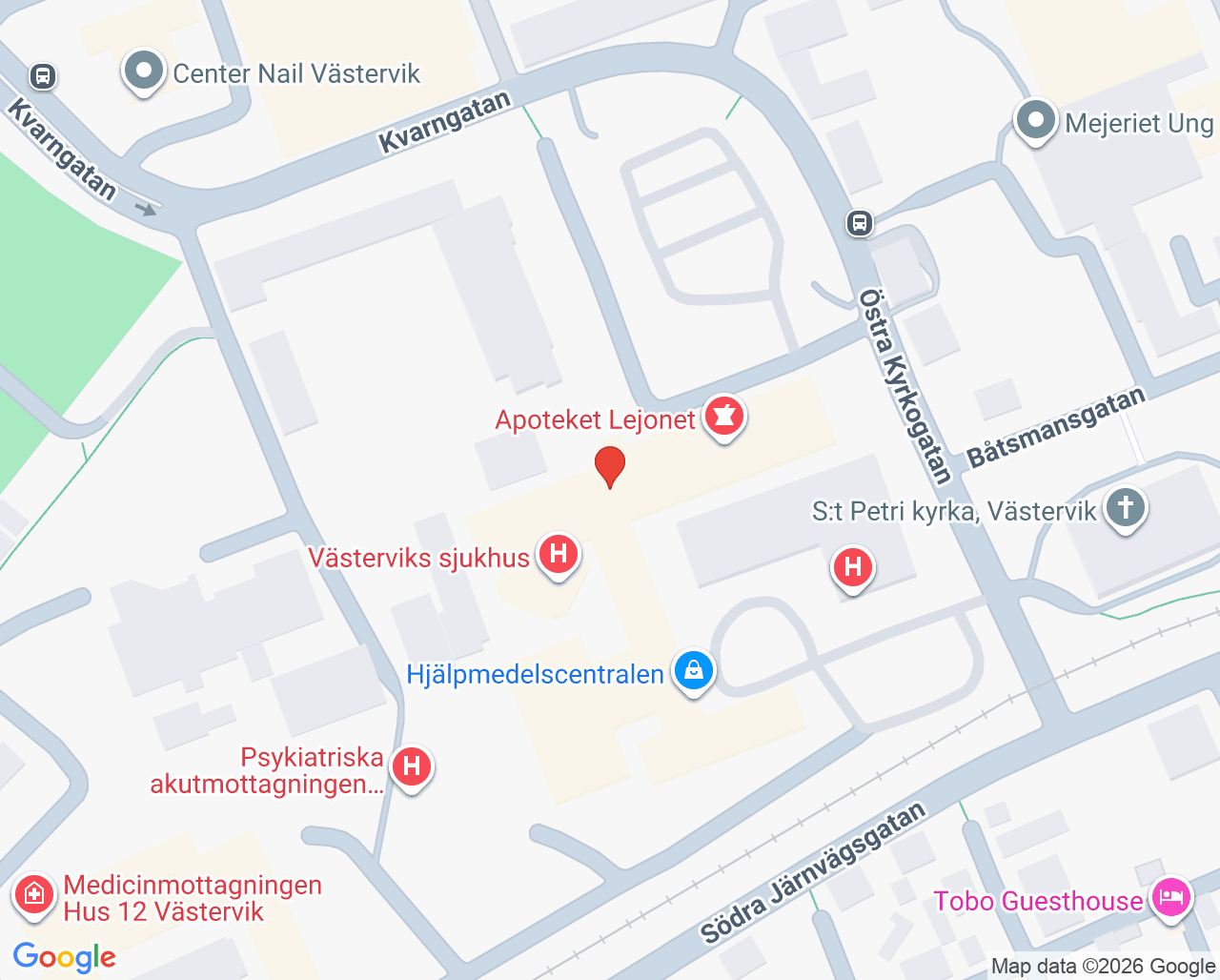Karta till Kirurgavdelning 2 Västervik