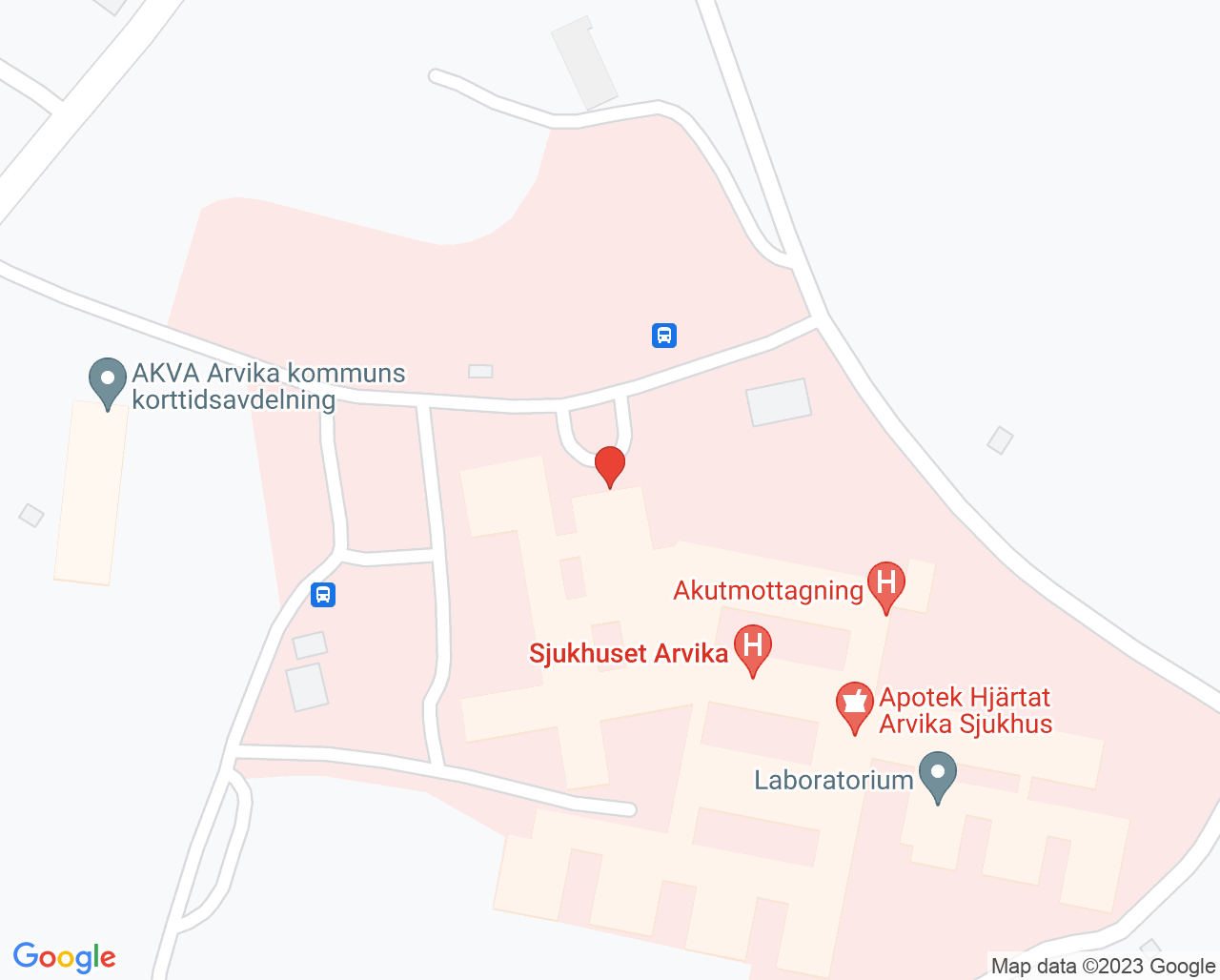 Karta till Ögonmottagningen Sjukhuset Arvika