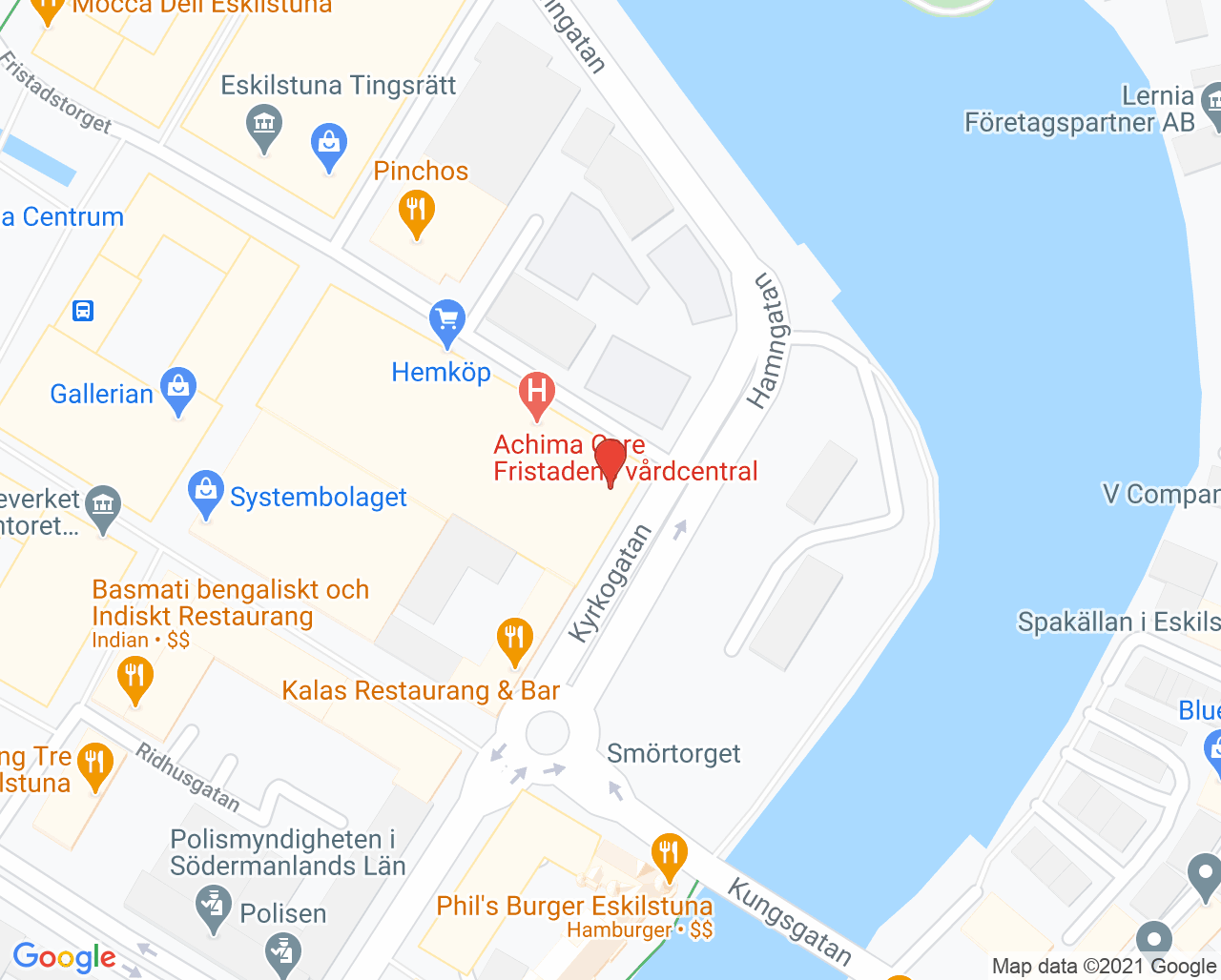 Karta till Vårdcentralen Achima Care Fristaden Eskilstuna, Eskilstuna