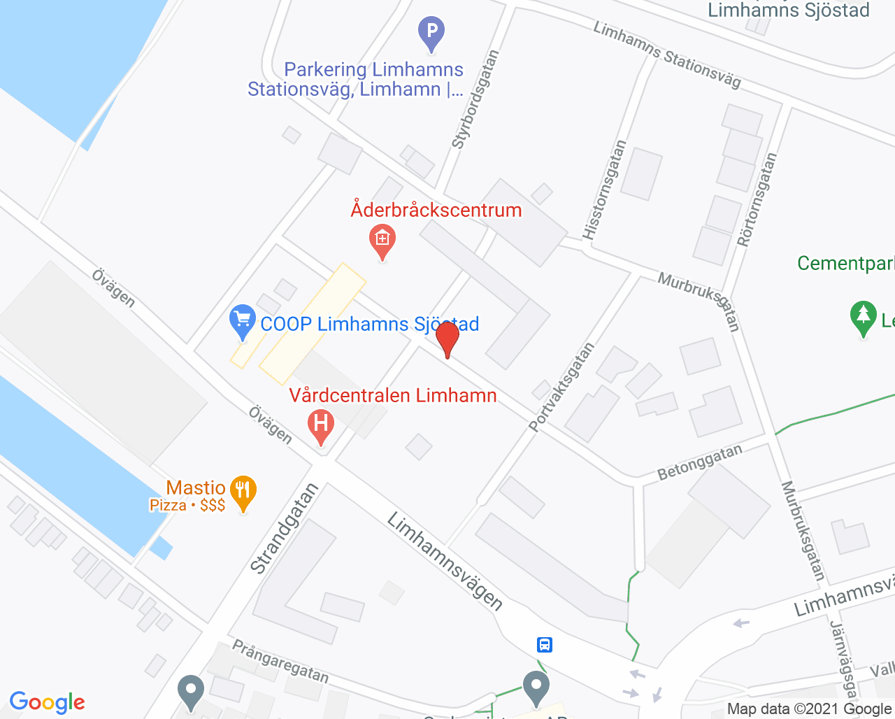 Karta till Åderbråckscentrum, Malmö