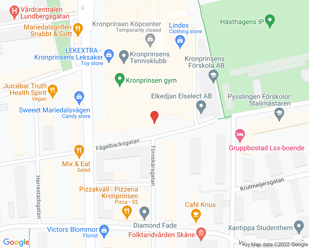 Karta till Filial Vårdcentralen Lundbergsgatan
