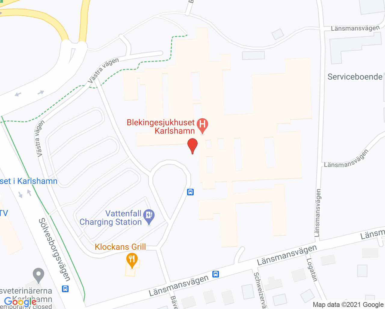 Karta till Operationsavdelning Karlshamn, Karlshamn