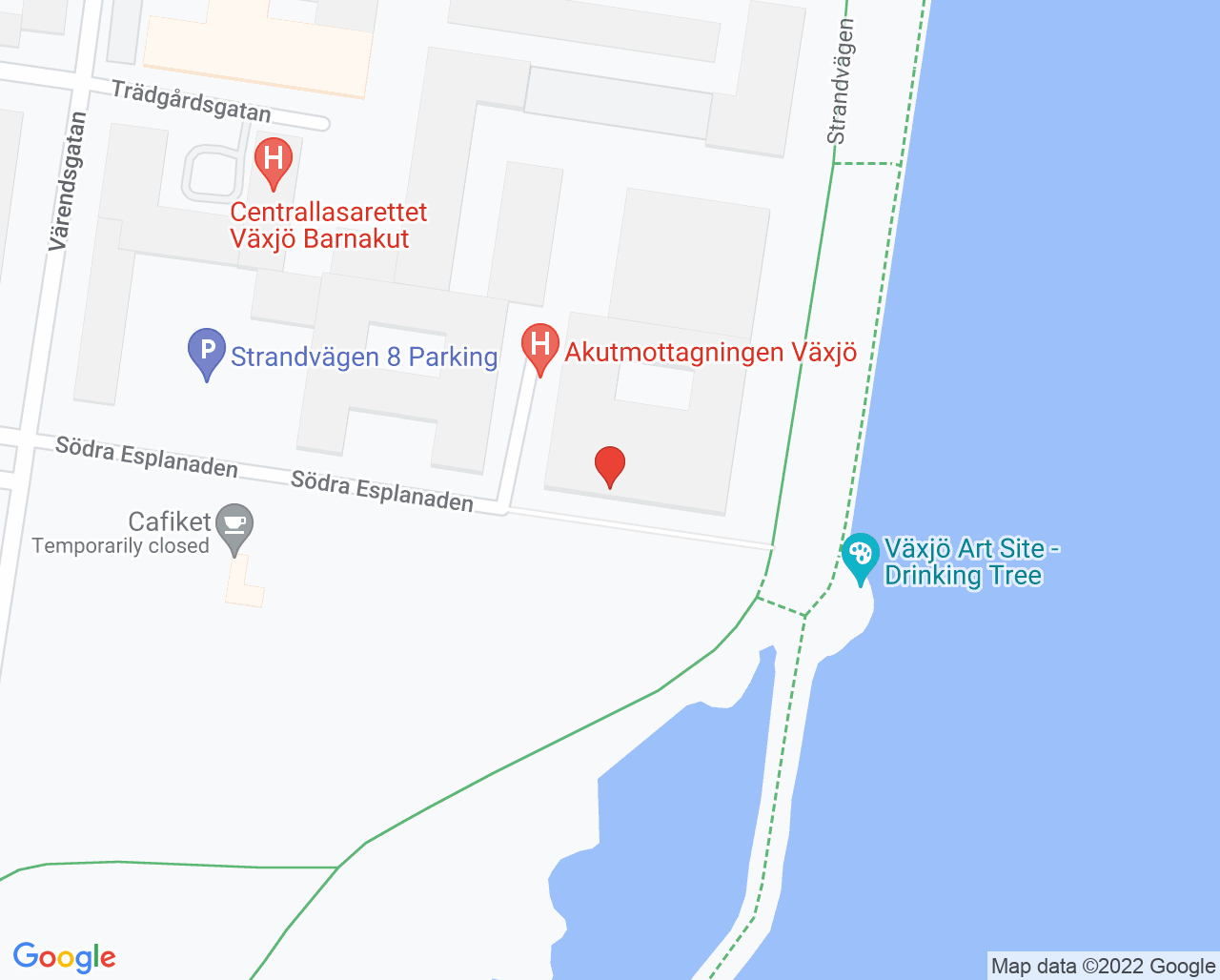 Karta till Akutmottagningen Växjö, Växjö