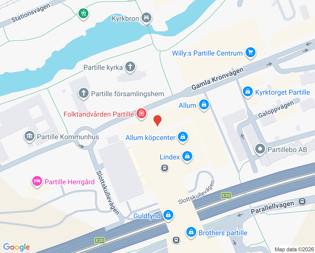 Karta till Partille barnmorskemottagning, Partille