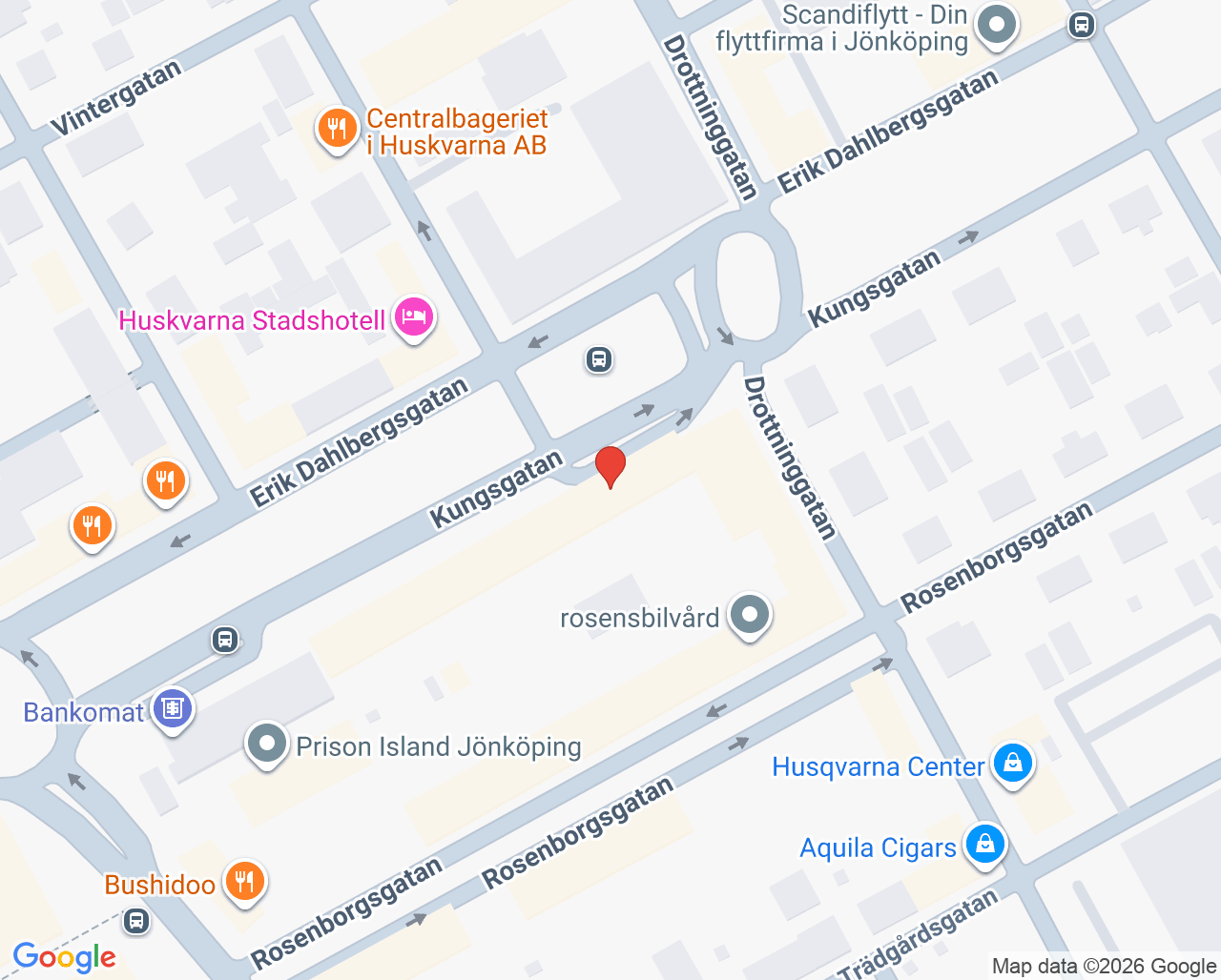 Karta till Esplanaden  Dental, Huskvarna