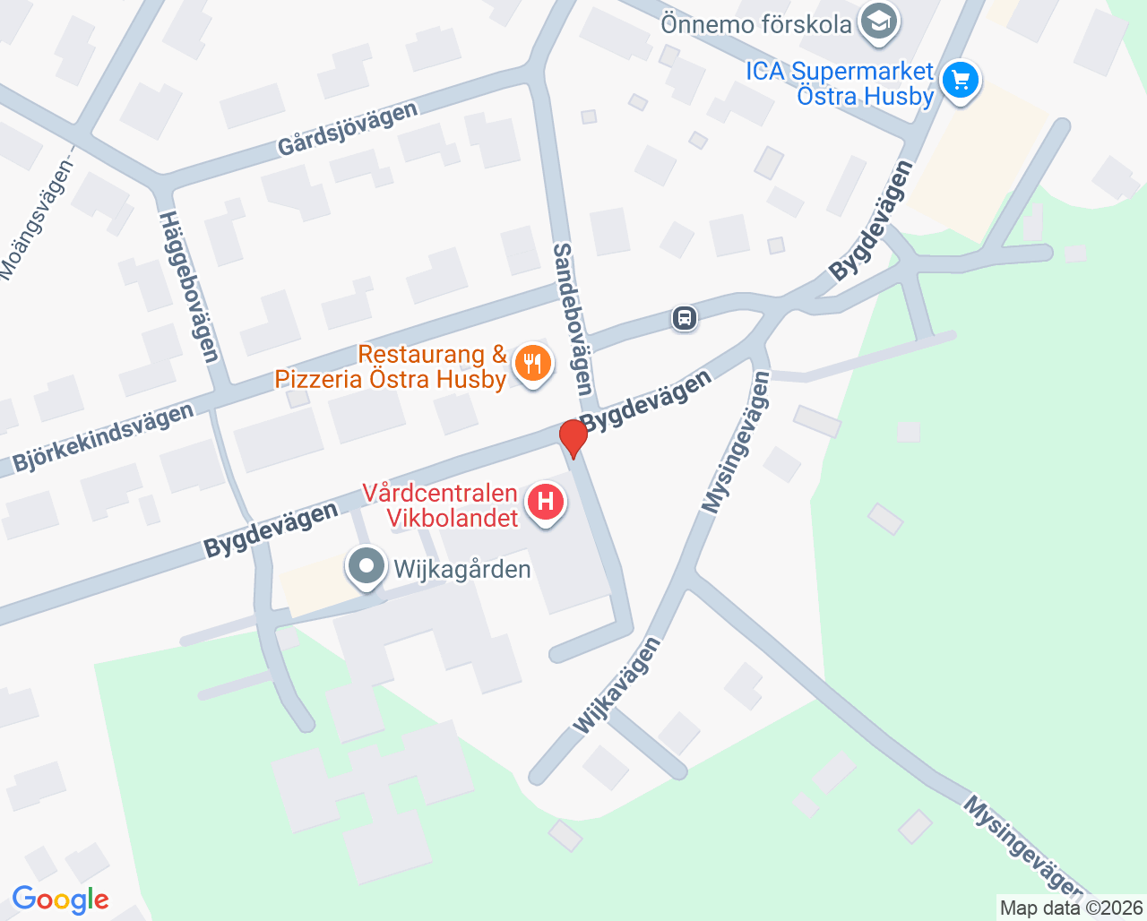 Karta till Folktandvården Vikbolandet, Östra Husby