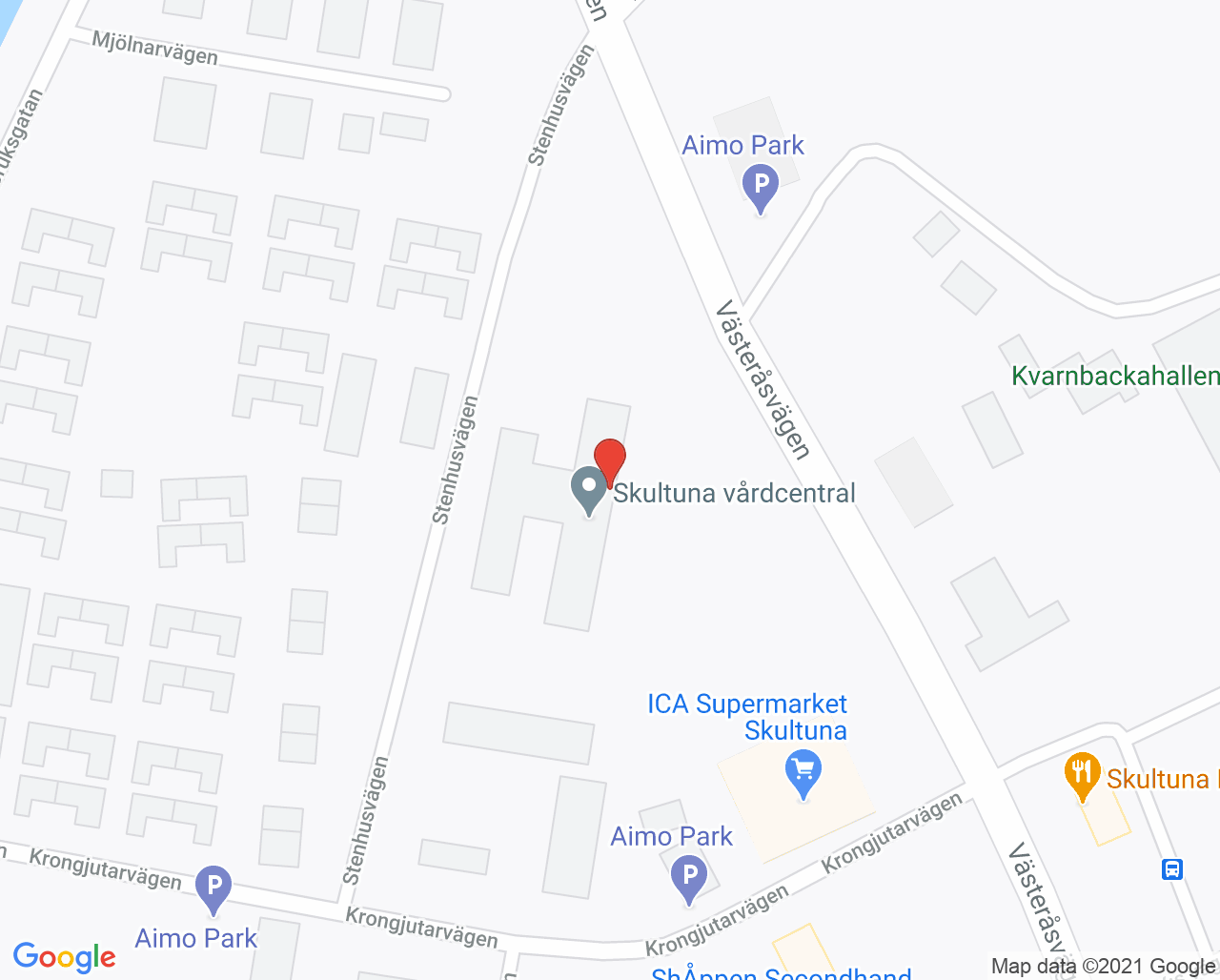 Karta till Skultuna Distriktssköterskemottagning