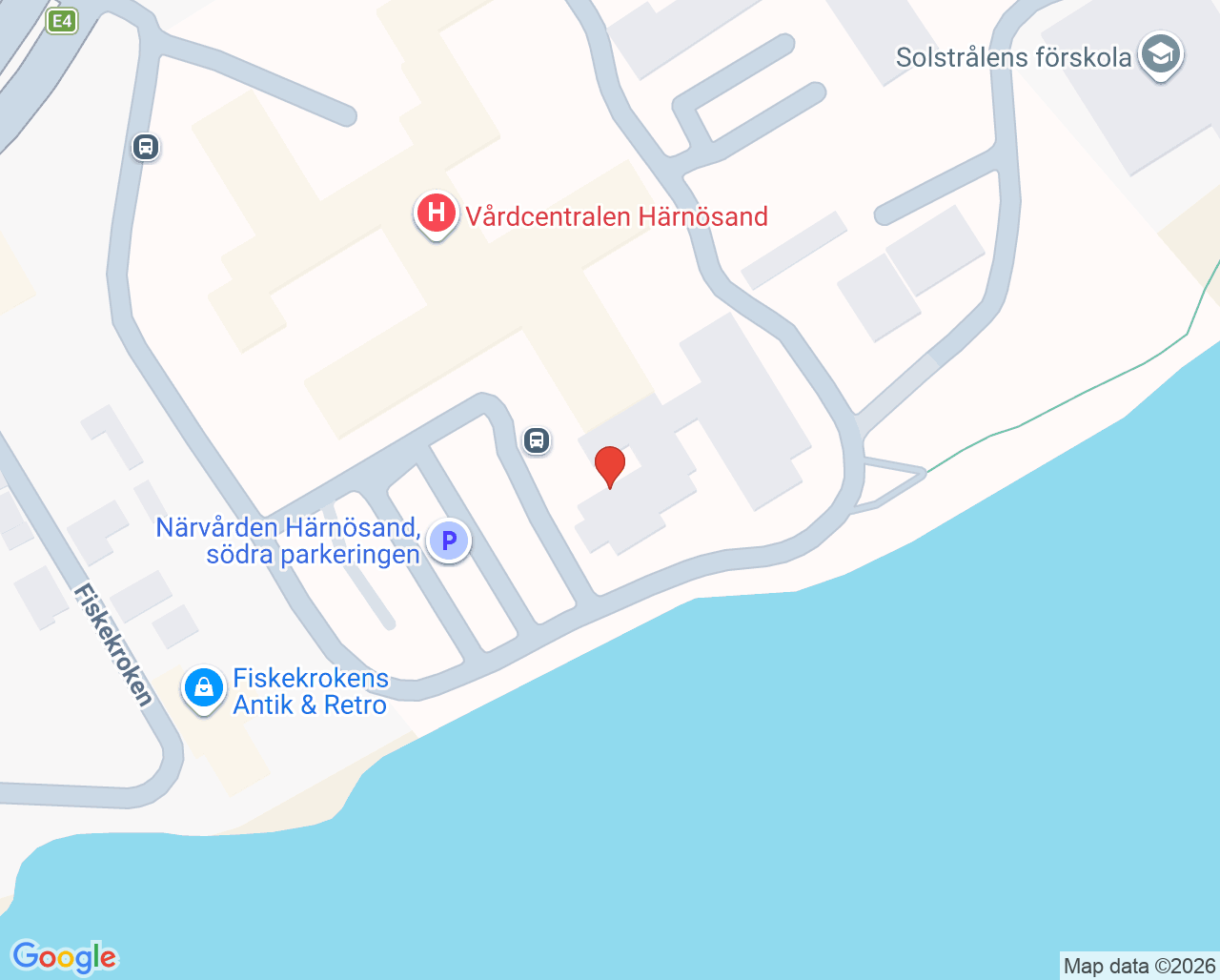 Karta till BUP mottagning Härnösand