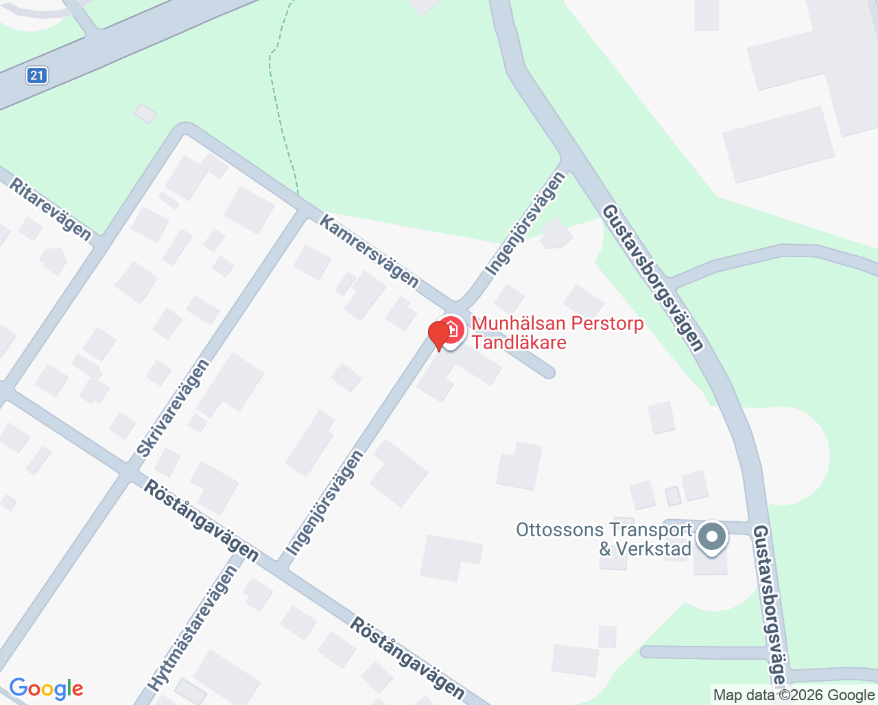 Karta till Munhälsan Perstorp Krister Österblad, Perstorp