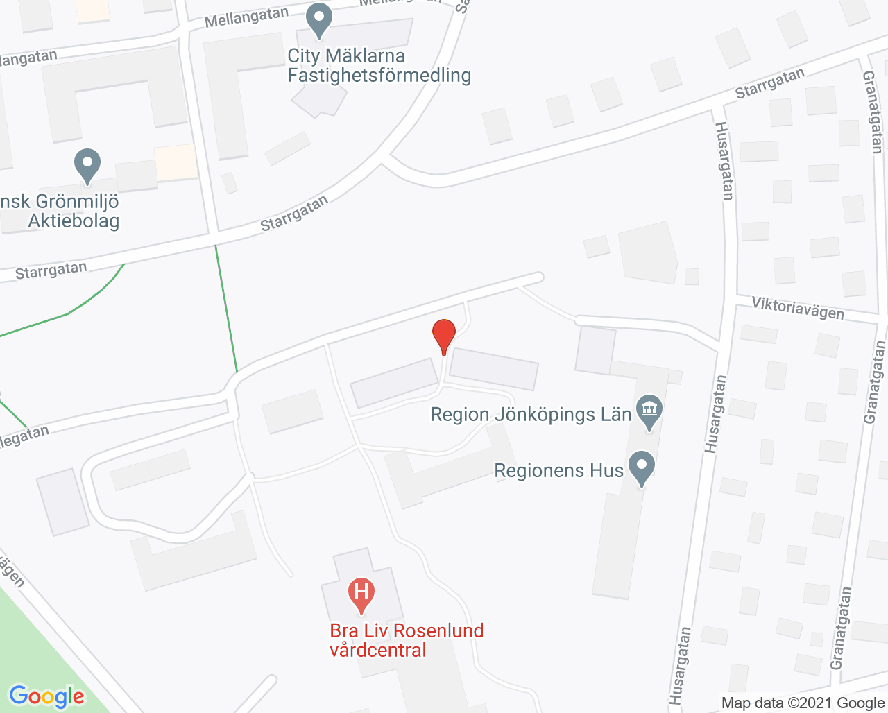 Karta till Laboratoriet Rosenlunds vårdcentral Jönköping