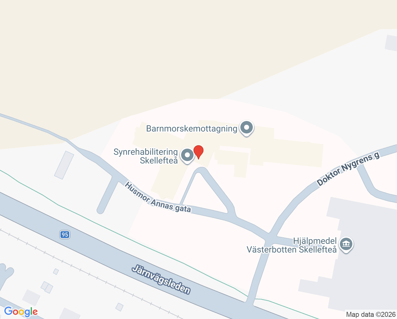 Karta till Barnmorskemottagning Skellefteå
