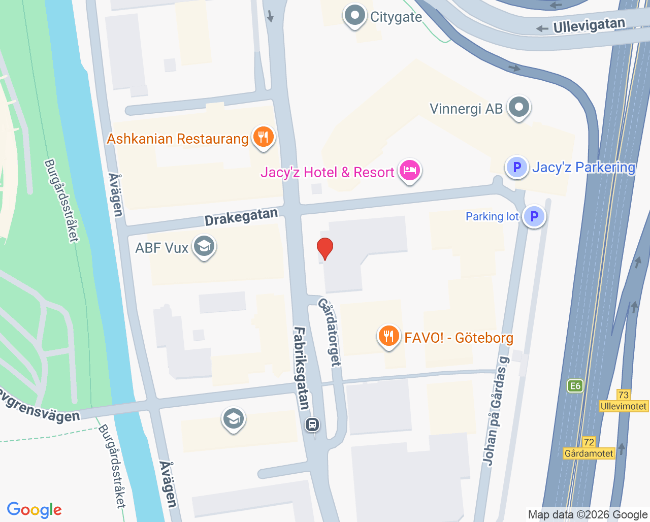 Karta till Gynekolog & FertilitetsCenter, Göteborg