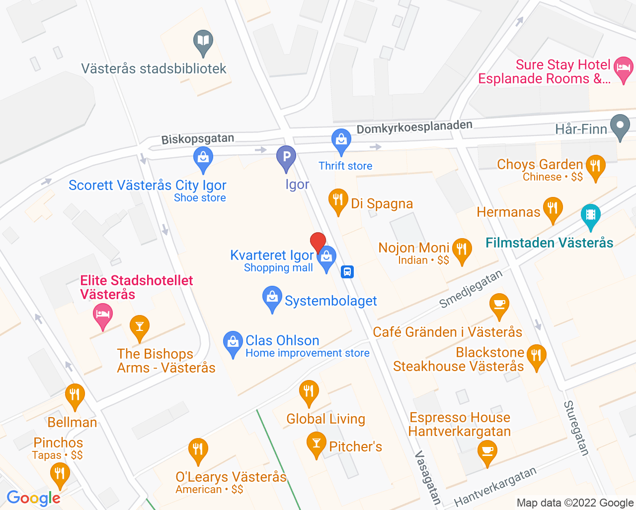 Karta till Aqua Dental Västerås