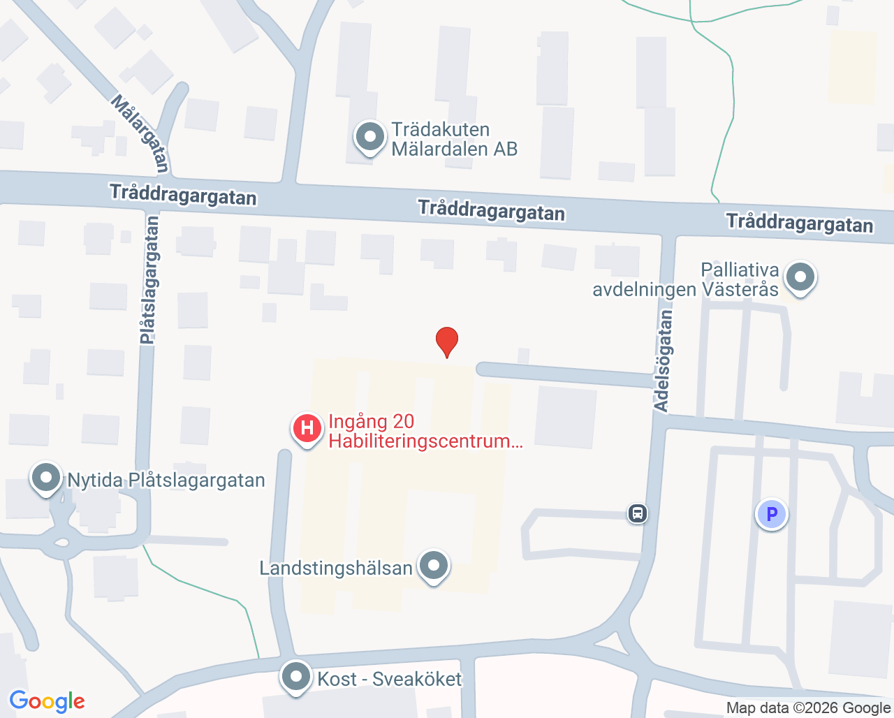 Karta till Hemdal Familjeläkarmottagning, Västerås