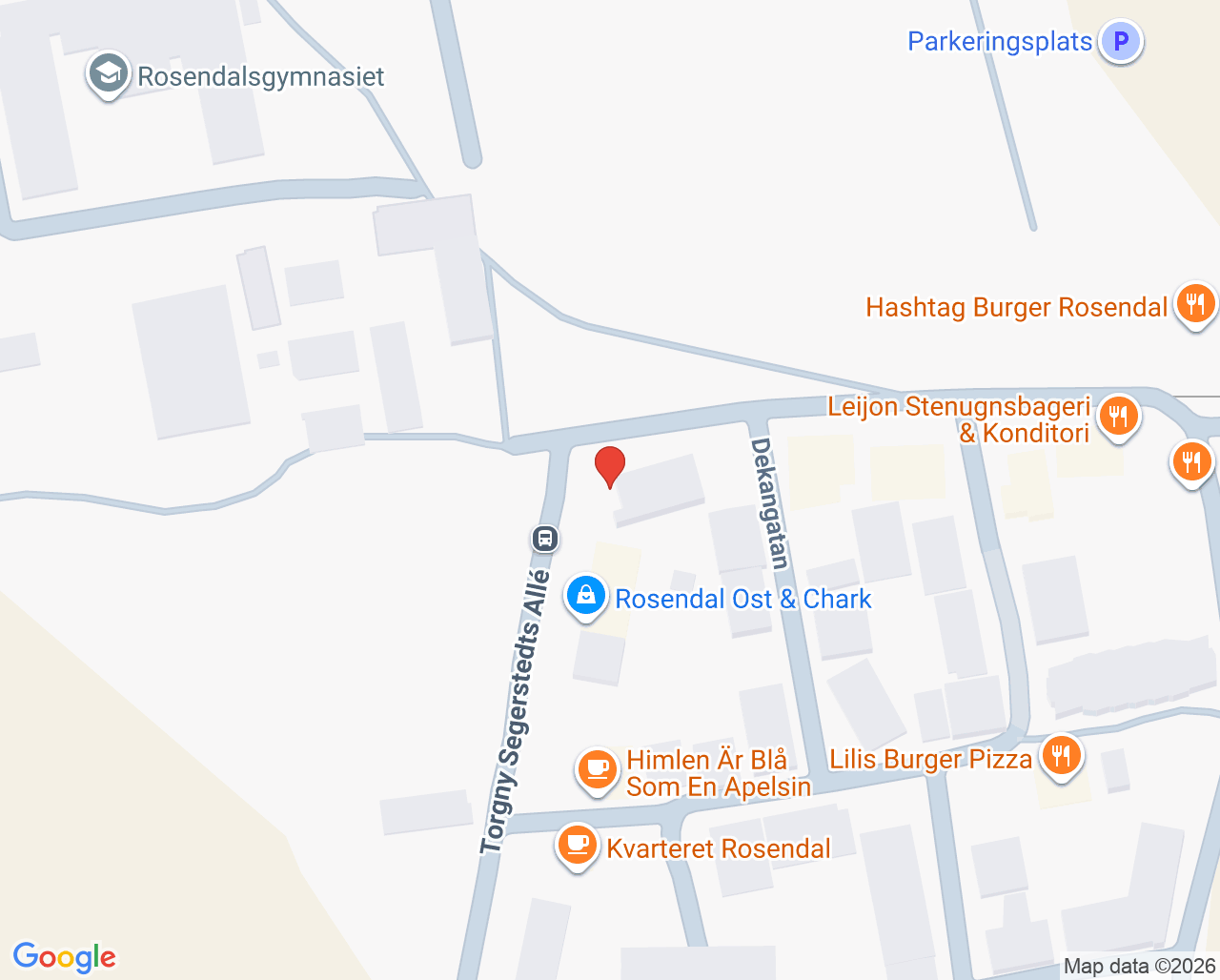Karta till Barnavårdscentral Familjeläkarna Rosendal, Uppsala