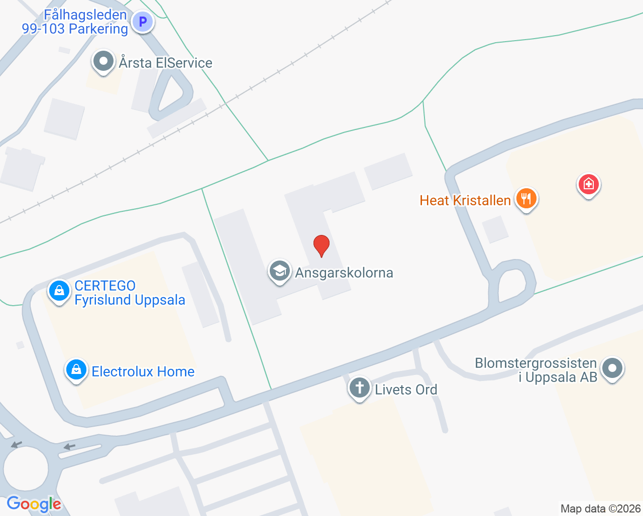 Karta till Kristallen Tandklinik, Uppsala