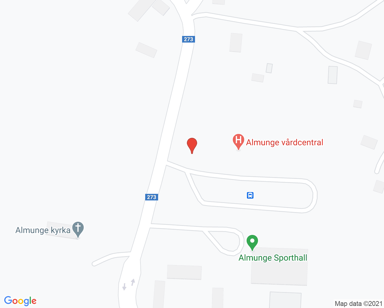 Karta till Barnavårdscentral Almunge vårdcentral