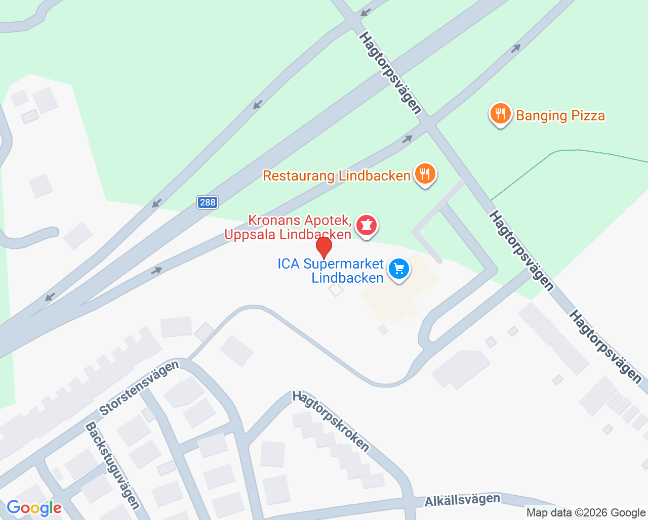 Karta till Barnens Meliva BVC Lindbacken, Uppsala