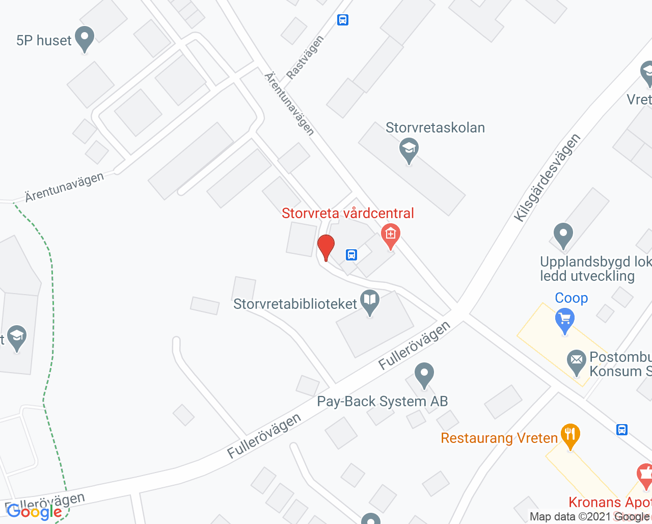 Karta till Barnavårdscentral Storvreta vårdcentral, Storvreta