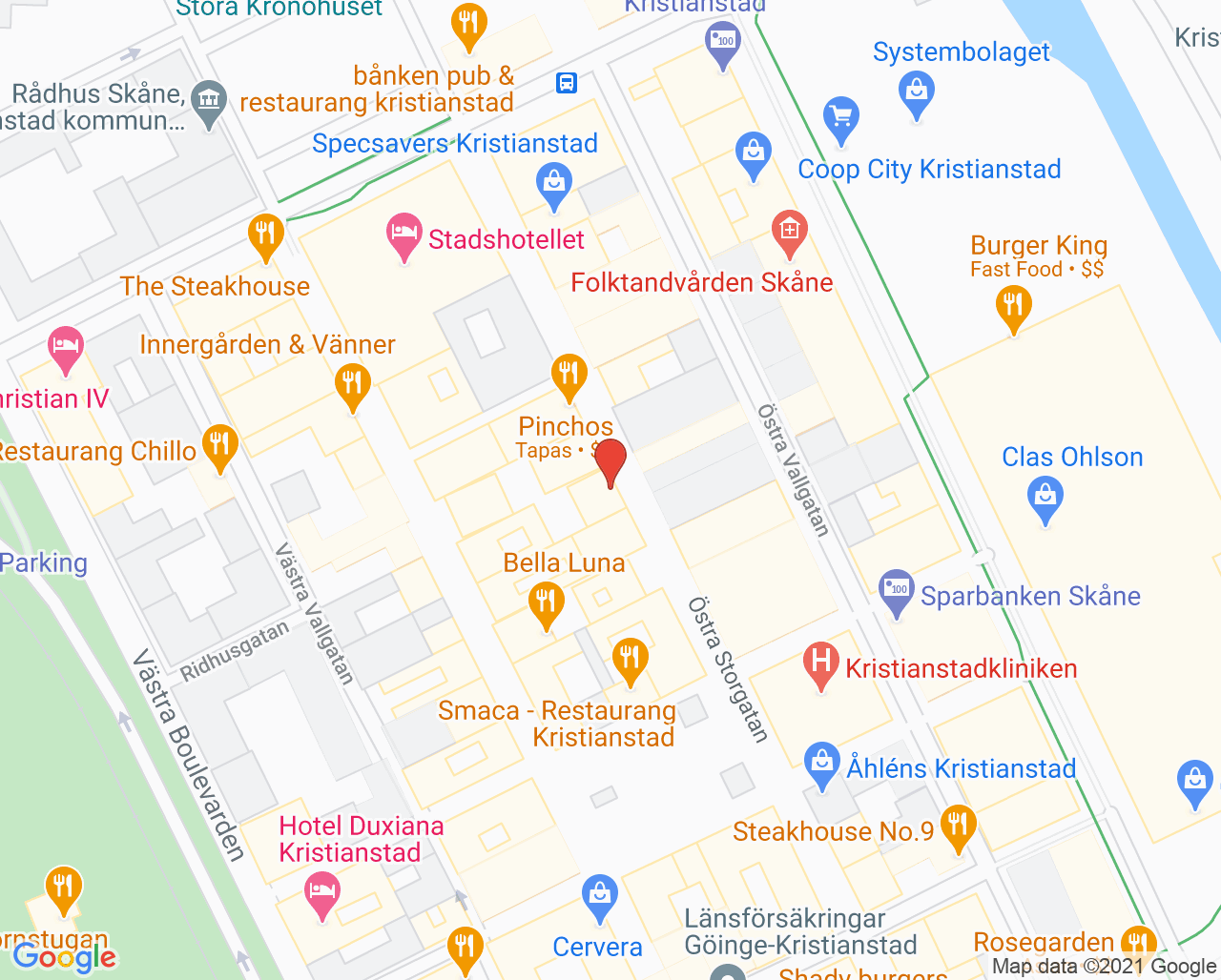 Karta till Synsam Kristianstad