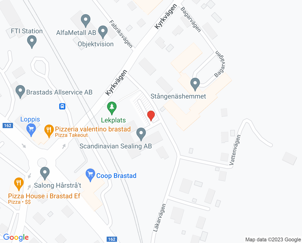 Karta till Brastad Tandvård, Brastad
