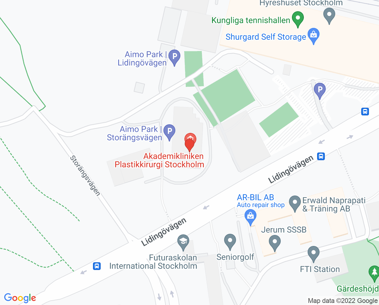 Karta till Akademikliniken Stockholm