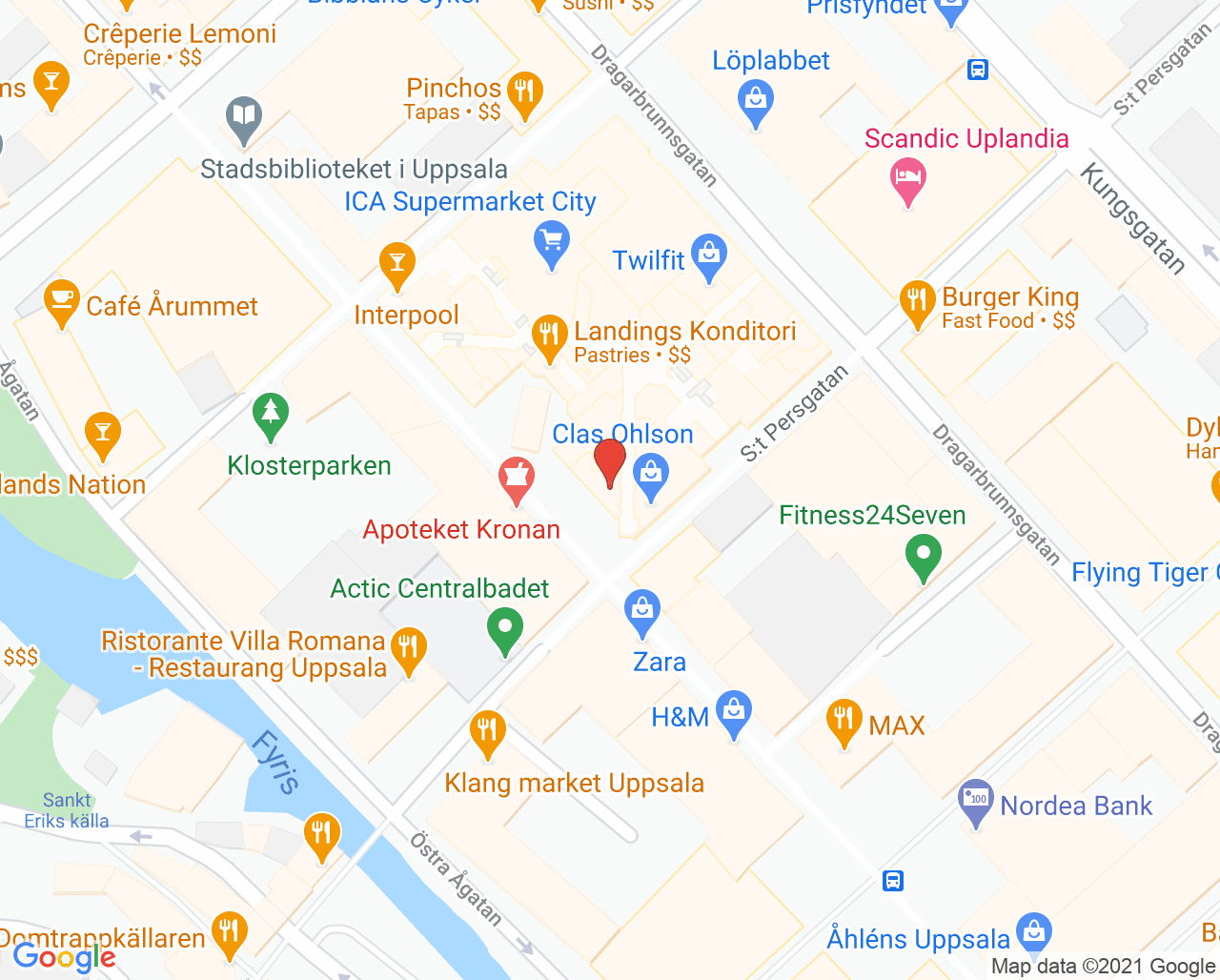 Karta till Synsam Uppsala S:t Per Gallerian