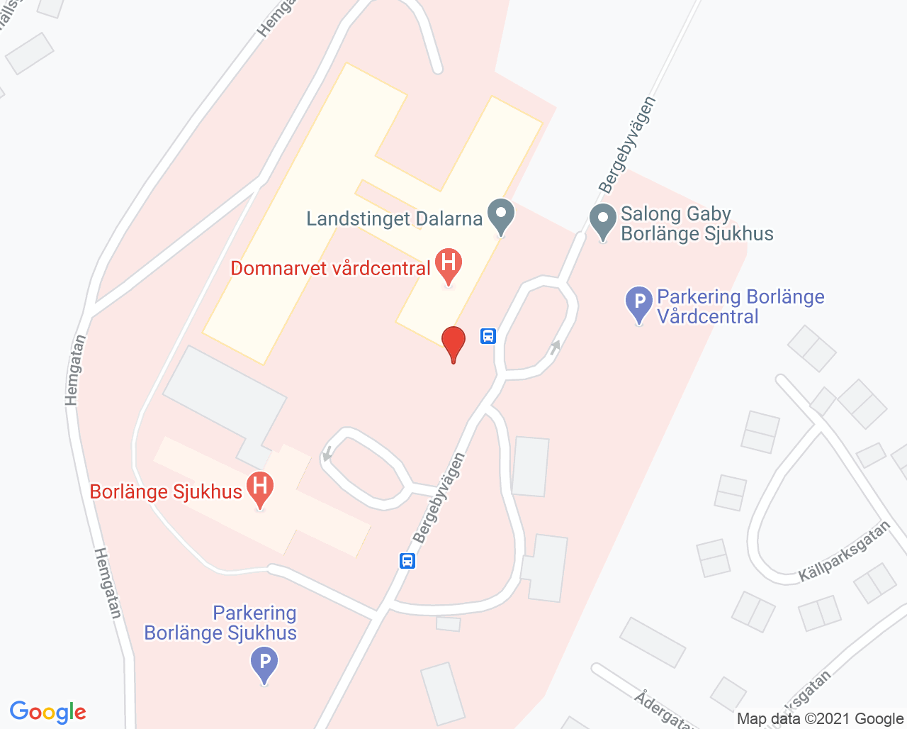 Karta till Barn- och ungdomspsykiatrimottagning Borlänge